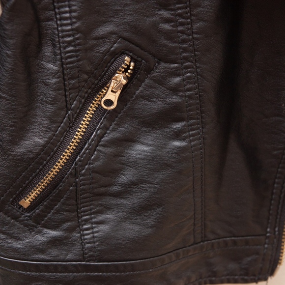 Girls Faux Leather Jacket - Picture 3 of 5